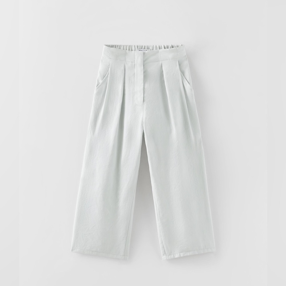 ZARA Loose -Fitting Darted Trousers Pants